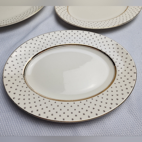 John Maddock & Sons set of 3 Platters Gold/Cream Ivory Ware England - Picture 1 of 13